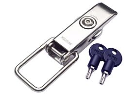 Non-Adjustable Latch with Torx Key Lock Medium Duty Stainless Steel (Natural)