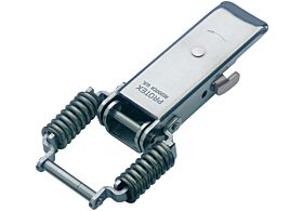 Spring Claw Latch with Safety Catch Medium Duty Mild Steel Zinc Plate Passivate (Silver Blue)