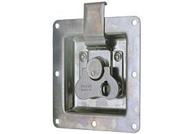 Rotary Turn Latch in Recess Dish Padlockable Mild Steel Zinc Plate Passivate (Silver Blue)