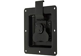 Rotary Turn Latch in Recess Dish Mild Steel Black