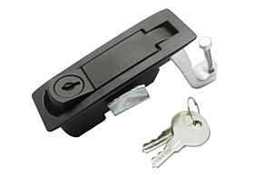 Lever Latch, Push Button, Locking, Black Powder Coated