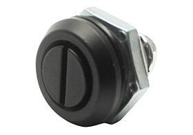 Cam Latch, Fixed Grip, Tool Operated, Slotted, Black Powder Coated