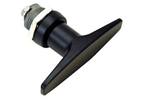 Cam Latch, T-Handle, Fixed Grip, Non-Locking, Black Powder Coated