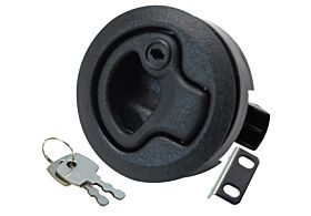 Push To Close Latch, Locking, Black Powder Coated