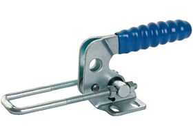 Toggle Clamp Horizontal Draw Action Mild Steel Zinc Plate Passivate (Silver Blue)