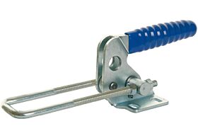 Toggle Clamp Horizontal Draw Action Mild Steel Zinc Plate Passivate (Silver Blue)