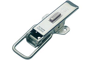 Non-Adjustable Latch with Safety Catch Medium Duty Mild Steel Zinc Plate Passivate (Silver Blue)