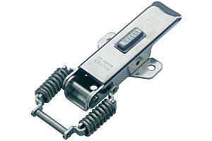 Spring Claw Latch with Safety Catch Medium Duty Mild Steel Zinc Plate Passivate (Silver Blue)