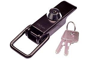 Non-Adjustable Latch with Key Lock Medium Duty Mild Steel Black