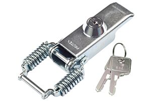 Spring Claw Latch with key Lock Medium Duty Mild Steel Zinc Plate Passivate (Silver Blue)