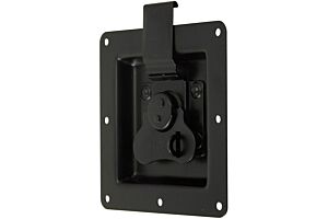 Rotary Turn Latch in Recess Dish Padlockable Mild Steel Black
