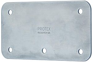 Handle Backing Plate Mild Steel Zinc Plate Passivate (Silver Blue)