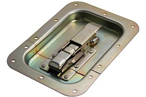CatchBolt in Recess Dish with Safety Catch Mild Steel Zinc Plate Passivate (Yellow)