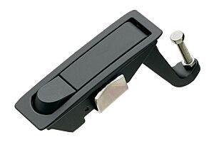 Lever Latch, Push Button, Non-Locking, Black Powder Coated