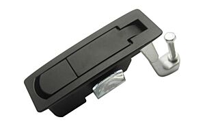 Lever Latch, Push Button, Non-Locking, Black Powder Coated