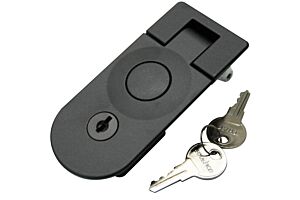 Sealed Lever Latch, Push Button, Locking, Black Powder Coated