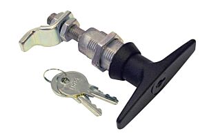 Vise Action Compression Latch, T Handle, Locking, Black Powder Coated