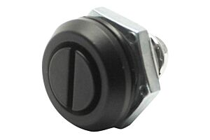 Cam Latch, Fixed Grip, Tool Operated, Slotted, Black Powder Coated