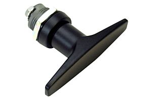 Cam Latch, T-Handle, Fixed Grip, Non-Locking, Black Powder Coated