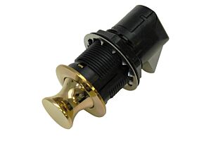 Point Push To Close Latch, Round, Diamond Brass Plated