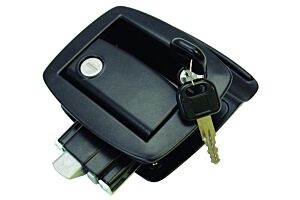 Push To Close Latch, Key Locking, Black Powder Coated