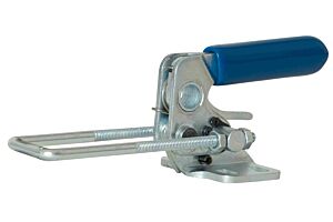 Toggle Clamp Horizontal Draw Action With Safety Catch Mild Steel Zinc Plate Passivate (Silver Blue)